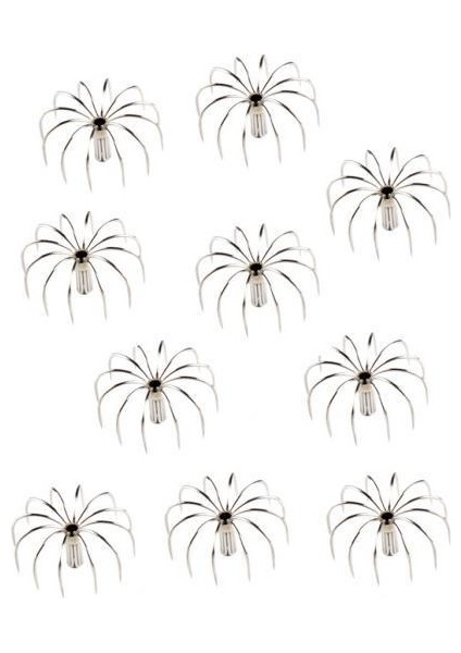 2x 10 Adet Paslanmaz Çelik Kalamar Jig Kanca Ahtapot Kanca Simülasyon Yem 2.8 cm