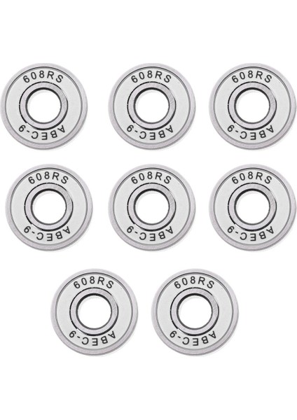 16 Parça 608 Rs Abec-9 Kaykay Rulman 8X22X7MM Longboard Hokey Beyaz Için