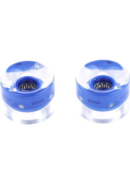 2x 60MM Longboard Kaykay Cruiser LED Işık Up Temizle Renk Tekerlekler Mavi