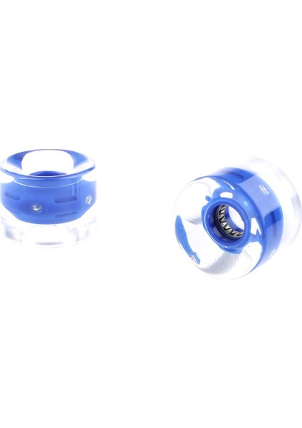 2x 60MM Longboard Kaykay Cruiser LED Işık Up Temizle Renk Tekerlekler Mavi