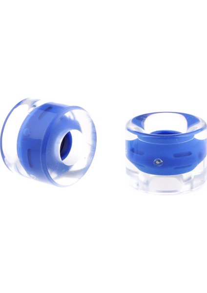 2x 60MM Longboard Kaykay Cruiser LED Işık Up Temizle Renk Tekerlekler Mavi