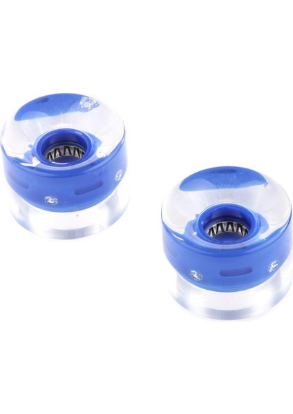 2x 60MM Longboard Kaykay Cruiser LED Işık Up Temizle Renk Tekerlekler Mavi