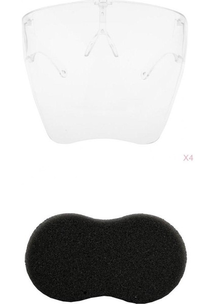 Temizle Emniyet Yüz Kalkanı Gözlük Şeffaf Yüz Kapak Göz Koruma 4 Adet
