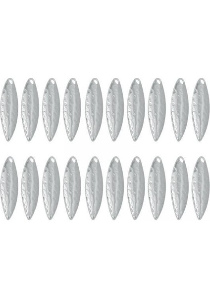 40 Paket Metal Balıkçılık Lures Spinner Bıçakları Dıy Spinner Yem Parçaları Gümüş