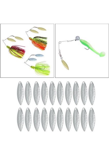 40 Paket Metal Balıkçılık Lures Spinner Bıçakları Dıy Spinner Yem Parçaları Gümüş fiyatları