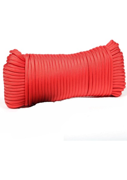 100FT Açık Survival 9 Strand Paracord Paraşüt Kordon Halatı - Kırmızı