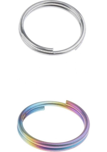 2 Adet Titanyum Düz Bölünmüş Anahtar Anahtarlık Kanca Donanım Döngü Aksesuarları - 14MM
