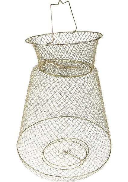 Altın Ton Çelik Tel Katlanabilir Kafes Balıkçılık Net 38 cm Dia 38 cm Tutun modelleri