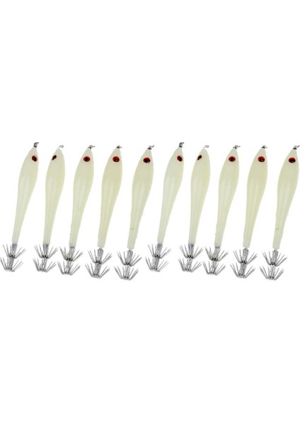 10 Adet Squid Lures Mürekkepbalığı Tuzlu Su Balıkçılık Cazibesi Kanca Yem Aydınlık(Yurt Dışından)