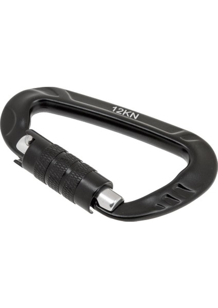 Alüminyum Büküm Otomatik Kilitleme D Karabina Yapış Kanca Hamak Sırt Çantası Aracı 12KN Siyah