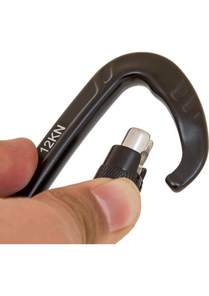 Alüminyum Büküm Otomatik Kilitleme D Karabina Yapış Kanca Hamak Sırt Çantası Aracı 12KN Siyah fırsatları