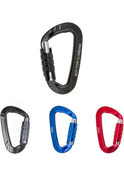 Alüminyum Büküm Otomatik Kilitleme D Karabina Yapış Kanca Hamak Sırt Çantası Aracı 12KN Siyah indirimleri