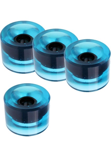 4 Adet 70X51MM Pro Boş Kaykay Pu Açık Mavi Longboard Kruvazör Tekerlekler Temizle Mavi