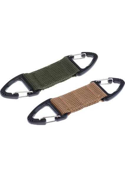 2x Dokuma Toka Kamp Carabiner Klip Anahtarlık Sırt Çantası Asılı Kanca(Yurt Dışından)