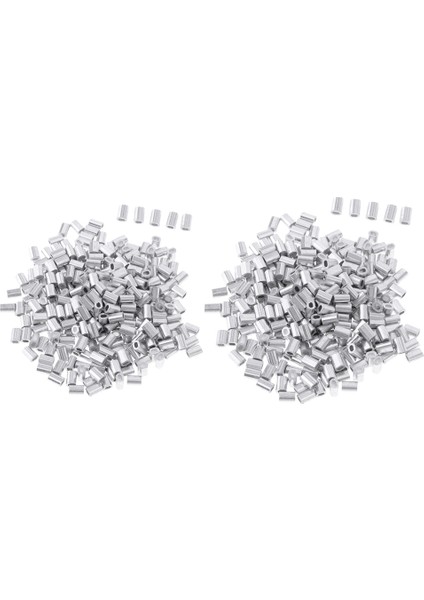 200X Alüminyum Tüp Varil Kıvrım Kollu Balıkçılık Tel Tüp Konnektörleri 1mm 1.2mm