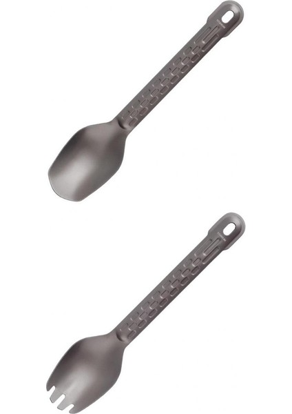 2 Adet Titanyum Kaşık Çatal Hafif Sırt Çantası Çorbası Için Sağlıklı Çorba Pirinç Snack