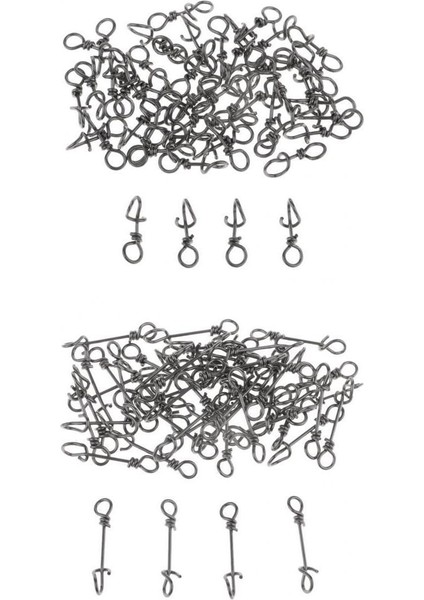 100X Yüksek Mukavemetli Paslanmaz Çelik Hızlı Kilit Balıkçılık Snaps Klipler Fırdöndüler