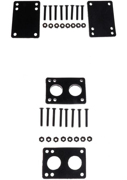 Kaykay Yükseltici Pedleri Longboard Donanım Vida Seti Siyah 3mm Pad + 6mm Pad(Yurt Dışından)