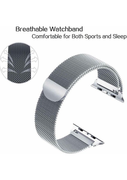 Apple Watch Uyumlu 45MM Milano Loop Çelik Kordon 45 mm Kayış Seri 7
