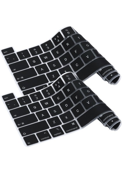 Macbook Pro 13'inc 2020 A2338 (M1 İşlemcili) Silikon Klavye Koruyucu Türkçe Touchbar Siyah