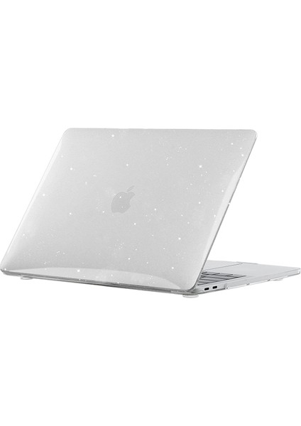 Macbook Pro 13' 2020 A2251 A2289 Kristal Şeffaf Simli Kılıf - Şeffaf