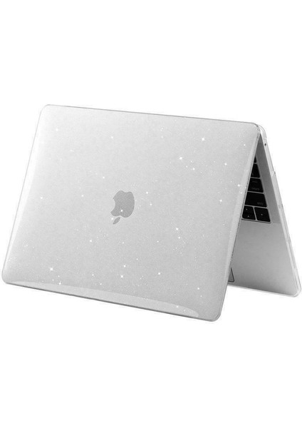 Macbook Pro 13' 2020 A2251 A2289 Kristal Şeffaf Simli Kılıf - Şeffaf