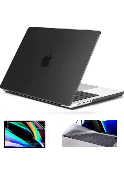 Macbook Pro 14.2 İnç A2442 / A2779 / A992 / A2918 / A3112 / A3185 / A3401 Kasa Koruma Kılıfı 3 Lü Set Hardcese