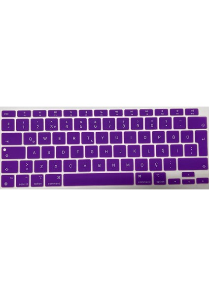 Macbook Air 13 Inch 2020 A2337 M1 İşlemcili Türkçe Q Silikon Klavye Koruyucu Mor fiyatları