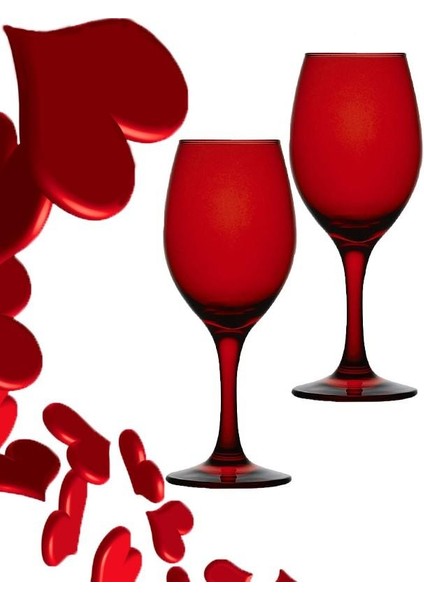 Sevgililer Gününe Özel Paşabahçe Kırmızı Kadeh 310 cc 2 Adet fiyatları