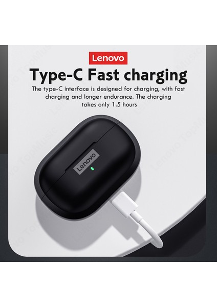LP1S Tws Kablosuz Bluetooth 5.0 Kulakiçi Kulaklık Su Geçirmez Gürültü Önleyici Mikrofonlu - Beyaz (Yurt Dışından)