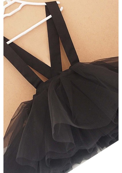 Siyah Kız Çocuk Tütü Elbise Bandana Takım 1-8 Yaş indirimleri