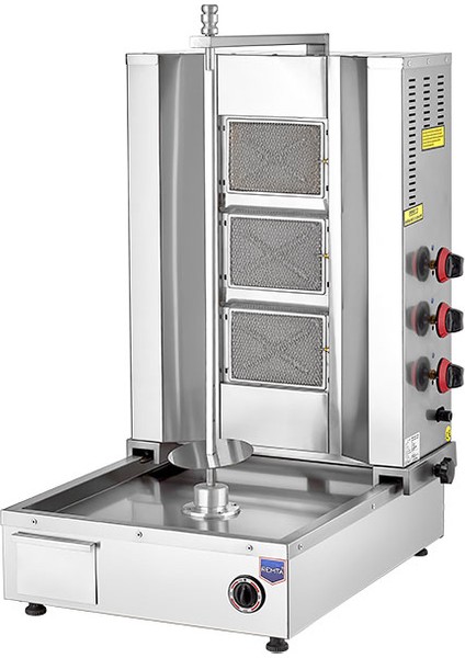 Tüplü Döner Ocağı Makinası 3 Radyanlı Alttan Motorlu Gazlı