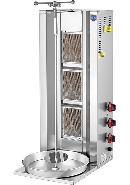 Doğalgazlı Döner Ocağı Makinası 3 Radyan Ce Belge Büfe Tipi