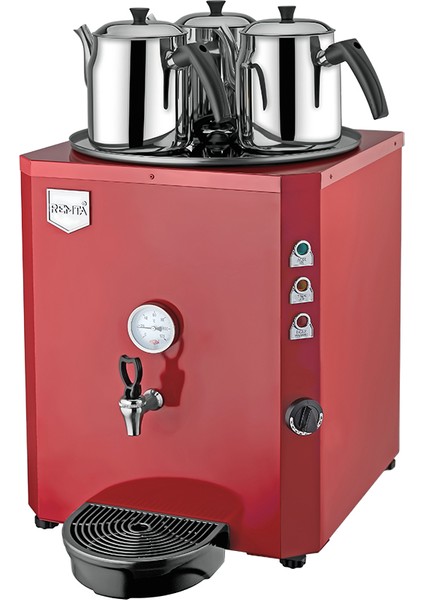 Remta Çay Ocağı Kazanı Makinesi 40 Lt 3 Demlik Elektrikli Kırmızı