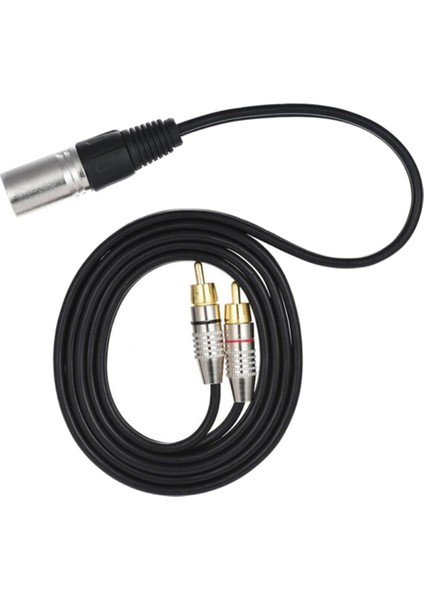 Rca Erkek Fiş Xlr 3 Pin Erkek Mic Kablo Splitter Adaptörü Kablosu 1m (Yurt Dışından)