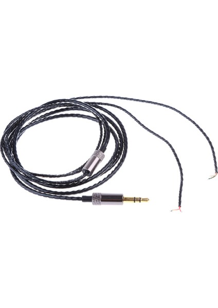 3.5mm Yedek Onarım Dıy Kablo Kablosu Tel Bağlantı Teli Kulak Kulaklık Siyah ve Gri (Yurt Dışından)