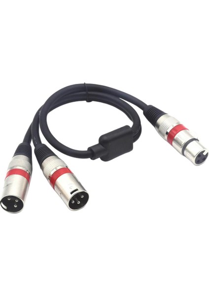 2x Xlr Splitter Dişi Çift Erkek 3-Pin Y Kablo Mikrofon Ses Adaptörü (Yurt Dışından)
