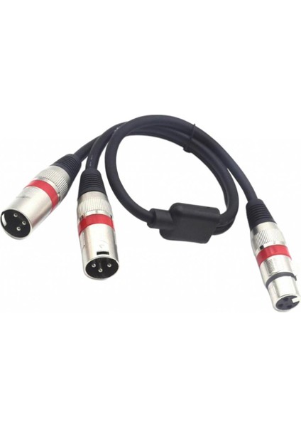 2x Xlr Splitter Dişi Çift Erkek 3-Pin Y Kablo Mikrofon Ses Adaptörü (Yurt Dışından)