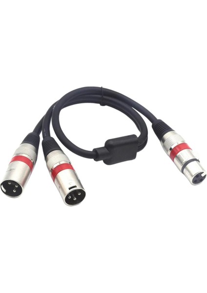 2x Xlr Splitter Dişi Çift Erkek 3-Pin Y Kablo Mikrofon Ses Adaptörü (Yurt Dışından)