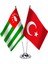 Abhazya Masa Bayrağı Krom Direkli Ikili Bayrak 1