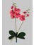 Yapraklı 3D Lüx 2li Islak Orkide Dalı 55 cm Pastel Fuşya 1