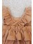 Askıları Fırfırlı Kat Kat Taba Kız Çocuk Elbise Bandana Takım 1-8 Yaş 2