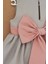 Gri Pembe Fiyonklu Kız Çocuk Tütü Elbise Bandana Takım 1-8 Yaş 2