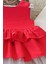 Kırmızı Puantiyeli Fiyonklu Kız Çocuk Tütü Elbise Bandana Takım 1-8 Yaş 4