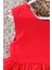 Kırmızı Puantiyeli Fiyonklu Kız Çocuk Tütü Elbise Bandana Takım 1-8 Yaş 5