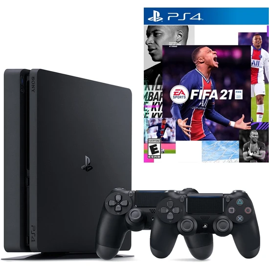 Sony Playstation 4 Slim + 2.Dualshock + Ps4 Fifa 2021