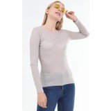 1moda1tarz Kadın Penye Modal Kumaş Uzun Kollu Yazlık Slimfit T-Shirt