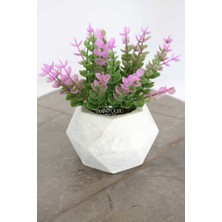 Yapay Çiçek Deposu Beton Saksıda Yapay Masa Çiçeği Model 7