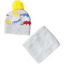 Polaris Dinazor Atkı-Bere Set-B 1 Gri Multi Erkek Çocuk Atkı Bere