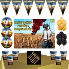 Parti Furyası Pubg Temalı  24 Kişilik 70 x 100 cm Afişli  Parti  Seti